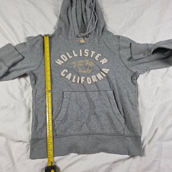 Hollister California Mens Medium Gray Hooded Sweatshirt Pullover Casual Winter - Picture 9 of 10